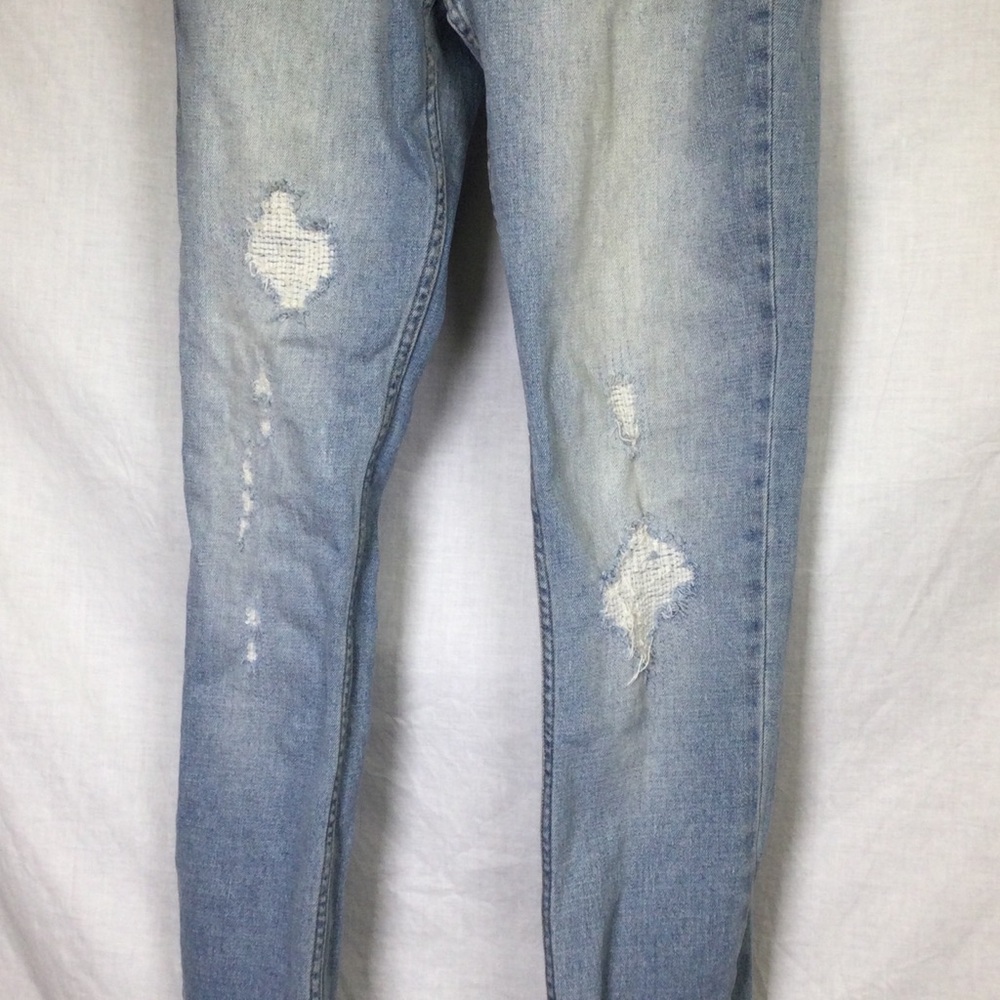 RSQ Mens Seattle Skinny Tapered Distressed Light Wash Blue Jeans Sz 30 - Picture 3 of 9